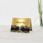  gouden en zwarte kant bedankkaart (Voorkant)