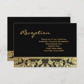 Gouden en Zwarte Kant Ontvangst Informatiekaart Informatiekaartje (Voorkant / Achterkant)