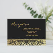 Gouden en Zwarte Kant Ontvangst Informatiekaart Informatiekaartje (Staand voorkant)