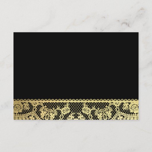 Gouden en Zwarte Kant Ontvangst Informatiekaart Informatiekaartje (Achterkant)