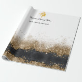 Gouden en zwarte Kapsalon Cadeaupapier (Uitgerold)