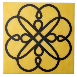 Gouden en Zwarte Keltische Stijl Symbool Tegels Tegeltje