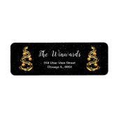 Gouden en zwarte kerstversiering etiket (Voorkant)