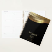 Gouden en zwarte minimalistische moderne Fancy tre Planner (Display)