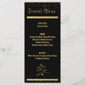 Gouden en zwarte moderne feestdagen menu (Achterkant)