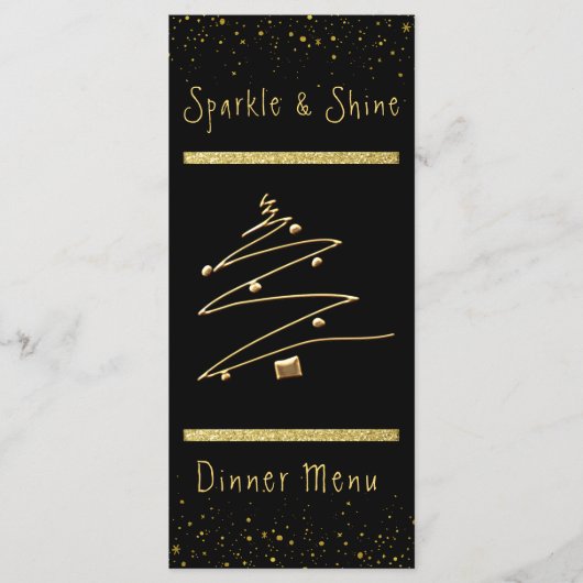 Gouden en zwarte moderne feestdagen menu (Voorkant)