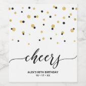 Gouden en Zwarte Moderne Mijlpaal op zaterdag Wijn Etiket (Enkel label)