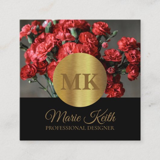 Gouden en zwarte moderne professional vierkante visitekaartje (Voorkant)