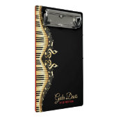 Gouden en zwarte Muzieknoten ontwerpen rode accent Mini Klembord (Schuin)