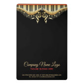 Gouden en zwarte Muzieknoten ontwerpen rode accent Mini Klembord (Achterkant)