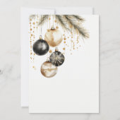 Gouden en zwarte Ornamenten Baubles kerstfeest Kaart (Achterkant)