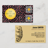 Gouden en zwarte panter skin accepteren Bitcoin Mo Visitekaartje (Voorkant / Achterkant)