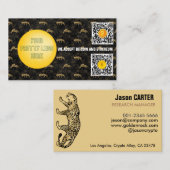 Gouden en zwarte panter Wij accepteren Bitcoin Mod Visitekaartje (Voorkant / Achterkant)