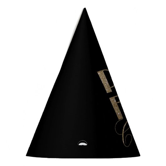 Gouden en zwarte partij Pop Fizz Clink Feesthoedjes (Links)