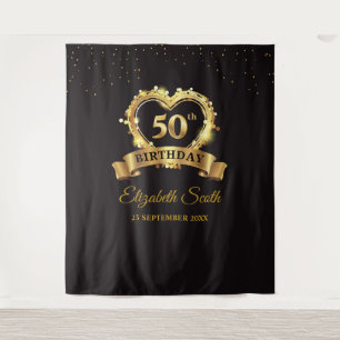 Gouden en Zwarte Partij Tapestry Achtergrond Banne Wandkleed