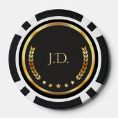 Gouden en zwarte pokerfiches poker chips (Achterkant)