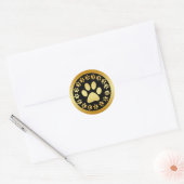 GOUDEN EN ZWARTE POOTPRENTEN RONDE STICKER (Envelop)