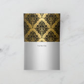 Gouden en zwarte prinses Tiara bedankkaart (Binnen)