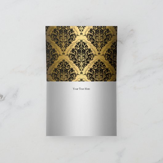 Gouden en zwarte prinses Tiara bedankkaart (Binnen)