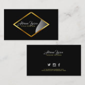 Gouden en zwarte ruit visitekaartje (Voorkant / Achterkant)