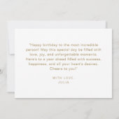 Gouden en Zwarte Safari Ballonnen Gelukkige Verjaa Kaart (Achterkant)