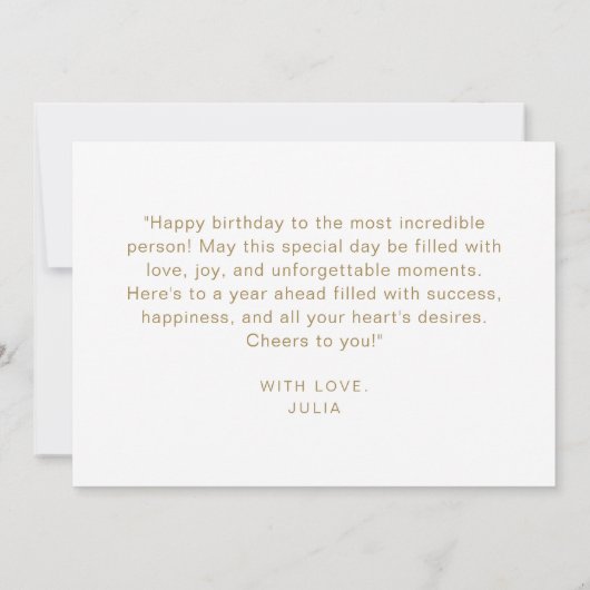 Gouden en Zwarte Safari Ballonnen Gelukkige Verjaa Kaart (Achterkant)