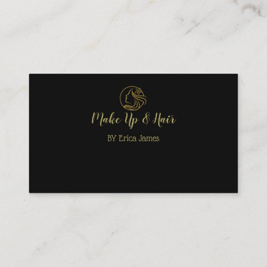 Gouden en zwarte schoonheidssalon afsprakenkaartje (Achterkant)