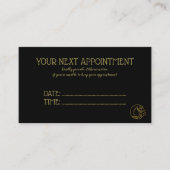 Gouden en zwarte schoonheidssalon afsprakenkaartje (Voorkant)