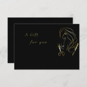 Gouden en Zwarte Schoonheidssalon cadeaubon (Voorkant / Achterkant)