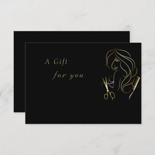 Gouden en Zwarte Schoonheidssalon cadeaubon (Voorkant / Achterkant)