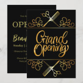 Gouden en zwarte schoonheidssalon Grand Opening Kaart (Voorkant / Achterkant)