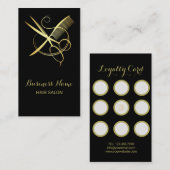 Gouden en zwarte schoonheidssalon klantenkaartje (Voorkant / Achterkant)