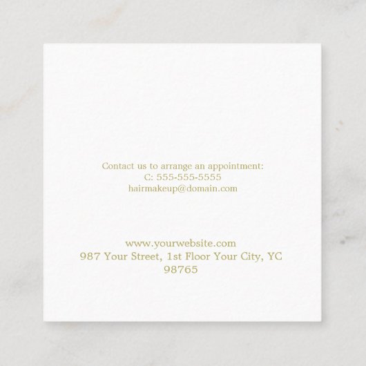 Gouden en zwarte schoonheidssalon kortingskaartje (Achterkant)