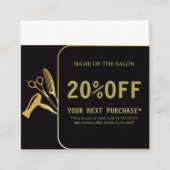 Gouden en zwarte schoonheidssalon kortingskaartje (Voorkant)
