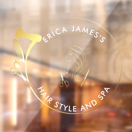 Gouden en Zwarte Schoonheidssalon Raamsticker (Vel 2)