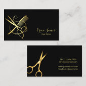Gouden en zwarte schoonheidssalon visitekaartje (Voorkant / Achterkant)