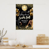 Gouden en Zwarte Sneaker Ball Party Welkomstbord Poster (Keuken)