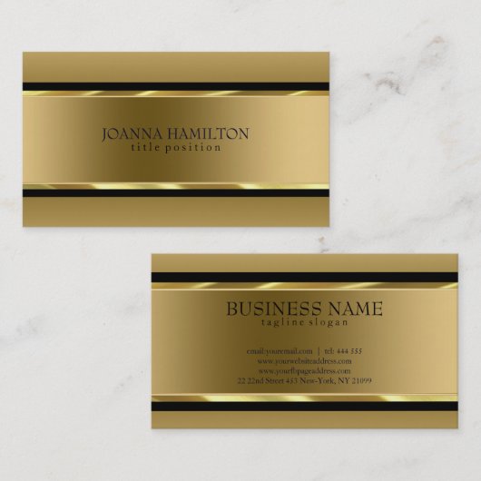 Gouden en zwarte strepen visitekaartje (Voorkant / Achterkant)