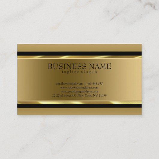 Gouden en zwarte strepen visitekaartje (Achterkant)