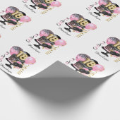 Gouden en Zwarte Taart 18e Verjaardag Naam Cadeaupapier (Hoek)