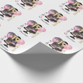 Gouden en Zwarte Taart 19e Verjaardag Naam Cadeaupapier (Hoek)