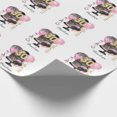 Gouden en Zwarte Taart 30e Verjaardag Naam Cadeaupapier (Hoek)