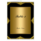 Gouden en Zwarte Tafel Plaatsing Kaart en Menu (Voorkant)