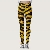 Gouden en zwarte tijgerstrepen leggings (Voorkant)