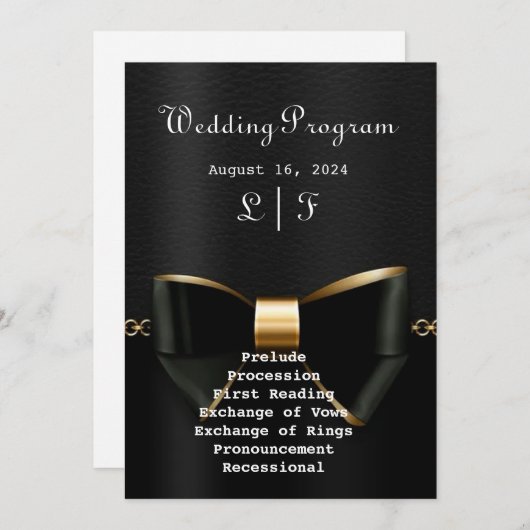 Gouden en zwarte Tuxedo bruiloft uitnodiging (Voorkant / Achterkant)