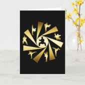 GOUDEN EN ZWARTE VECHTSPORTEN KAART (Gele Bloem)