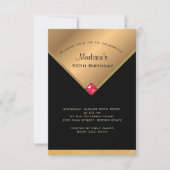 Gouden en Zwarte Verjaardag Kaart (Voorkant)