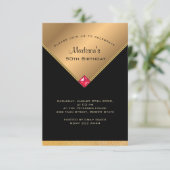 Gouden en Zwarte Verjaardag Kaart (Staand voorkant)