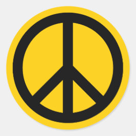 Gouden en Zwarte Vrede Ronde Sticker
