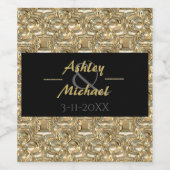 Gouden en Zwarte Wijn Label Etiket (Enkel label)